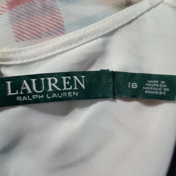 Lauren Ralph Lauren crepe light pastel plaid sleeveless dress - Picture 6 of 7